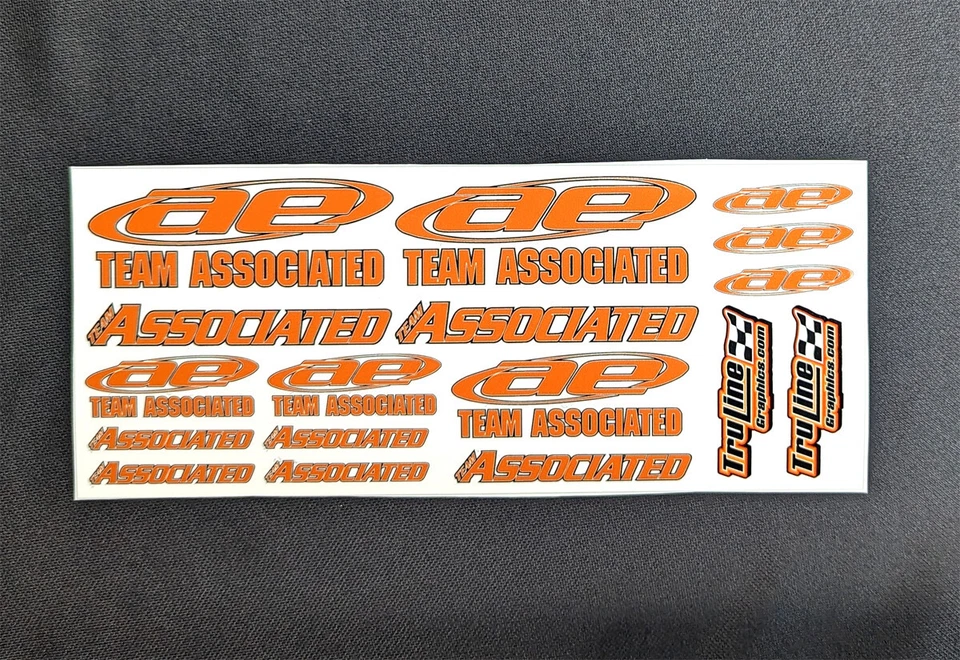 TEAM ASSOCIATED R/C STICKER SHEET - ORANGE - Image 1 of 1