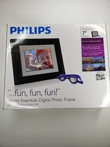 Philips Home Essentials Digital LCD Picture Frame 7”Black Frame SPF3007/G7 - Picture 1 of 9