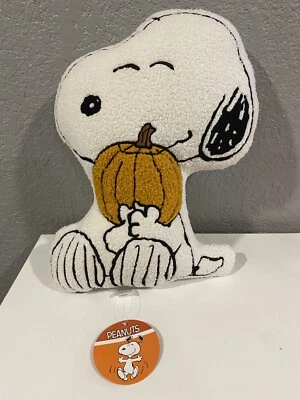 Peanuts Snoopy With Pumpkin Sherpa Decorative Fall Pillow - Image 1 of 4