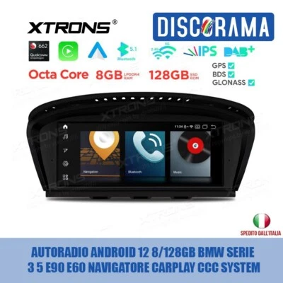 AUTORADIO ANDROID 12 8/128GB BMW SERIE 3 5 E90 E60 NAVIGATORE CARPLAY CCC SYSTEM - Immagine 1 di 4