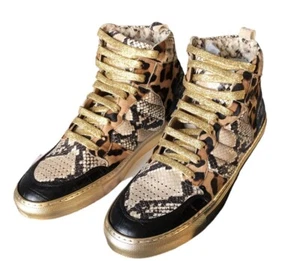 Dough Steppers Basketball High Top Sneakers Johnnie Stevenson Animal Print NIB - Picture 1 of 4