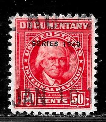 HICK GIRL-OLD USED U.S. DOCUMENTARY STAMPS  50 CENTS  SERIES 1940      X6230 - Image 1 of 2