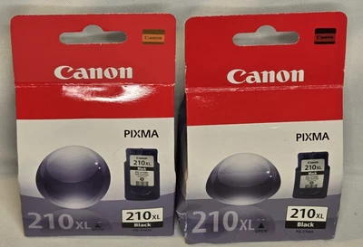 (2) Cartucho de impresión de tinta negra original Canon Pixma PG-210XL nuevo en caja  Foto 1 de 2