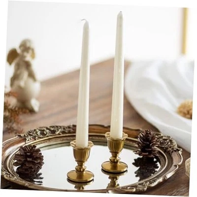 Vintage Candlestick Candle Holders Brass -  Taper Candle Stick 2 PCS Gold - Image 1 of 4