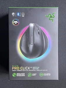 Razer Pro Click V2 Right Handed Ergonomic Vertical Wireless RGB Gaming Mouse - Picture 1 of 9