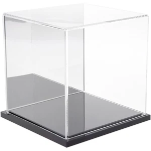 Plymor Clear Acrylic Display Case with Black Base (Mirror Back), 6" x 6" x 6" - Picture 1 of 1