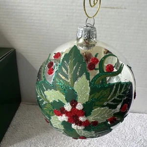 Rare Vintage Department Dept 56 Jumbo 6" Mercury Glass Ball Ornament Poland - Bild 1 von 12