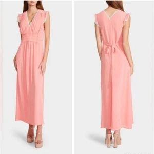 Betsey Johnson Boudoir Chiffon Kleid Gr. 4 Flamingo Pink Knöchellang *DEFEKT* - Bild 1 von 10