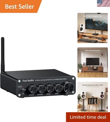 Amplificador receptor de audio Bluetooth 5.0 Hi-Fi 2.1 canales para sonido inmersivo Foto 1 de 4