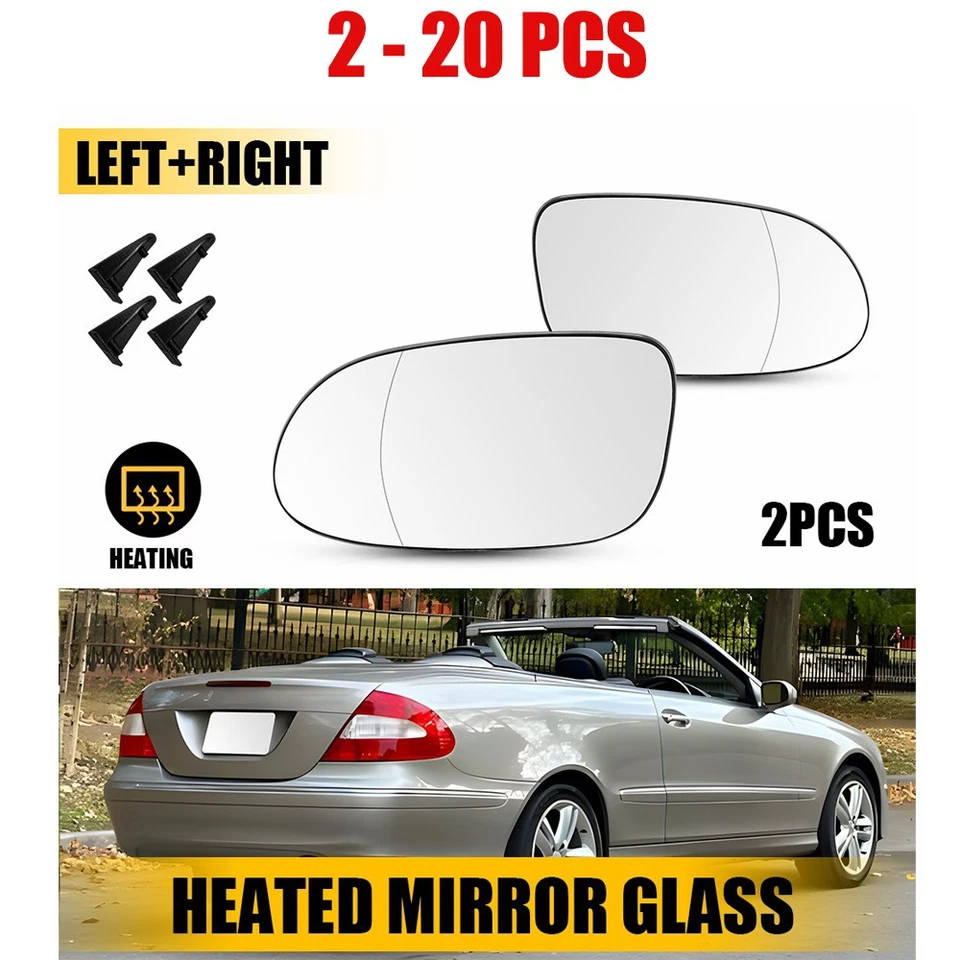Espejo retrovisor delantero derecho y derecho 2-20X vidrio térmico para Mercedes Benz CLK55 AMG Base 2003-2006 Foto 1 de 4