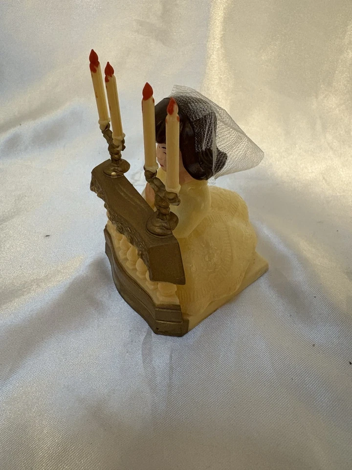 First Communion Cake Topper Girl Figure Candles Gift Confirmation VINTAGE - Image 1 of 4