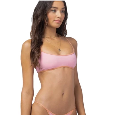L*Space Pamela Bikini Top in Pink Orange Size Large NWT - Image 1 of 4