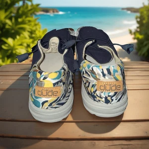 Hey Dude Wendy Funk Chambray marineblaue Damenschuhe Slipper Größe 9 - Bild 1 von 7