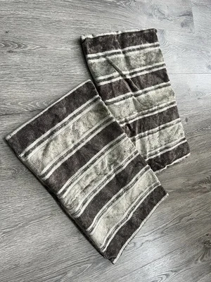 2 X Dunnes Home Rectangular Brown Cream Beige Striped Cushions Sofa 58cm X 25cm - Image 1 of 4