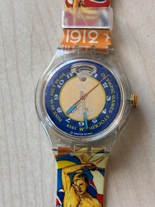 Uhr SWATCH Automatic STOCKHOLM 1912 (SAZ103)-NEU/NOS-Schweden-Olympia-BUNT-TOP - Bild 1 von 4