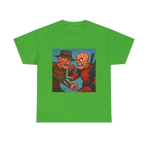 Freddy vs. Deadpool Without His Mask Cartoon T-Shirt Unisex Tee Horror Halloween - Picture 1 of 157