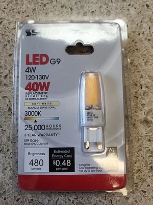 Satco LED S28602 Bulb 4 Watt 120V 2-Pin G9 Clear Dimmable 3000K Soft White - Image 1 of 3
