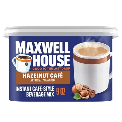 Mezcla de bebidas estilo café instantáneo Maxwell House, fácil de preparar, 1 bote, 9 oz Foto 1 de 4