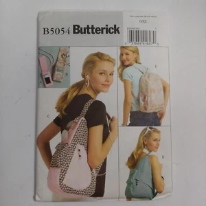 Butterick B5054 Sewing Pattern Young Adult Backpacks, MP3 Player Covers 5 Styles - Picture 1 of 2