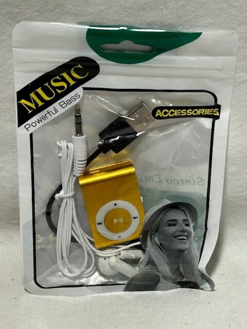 Mini USB Clip Sport MP3 Player Walkman Up To 32GB Micro SD Memory Card - Gold - Image 1 of 1