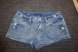 Jet Set Jeans Shorts Junior Größe 3 Low Rise Distressed Denim blau Reißverschluss fliegen - Bild 1 von 11