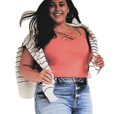 Maurices~New With Tags~Rose Solid Strappy Neck Cami~Plus Size 3-3X - Image 1 of 4