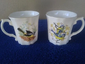 (2) Royal Grafton Bone China Bird "Grey Wagtail" & "Blue Tits" Cups - Picture 1 of 9