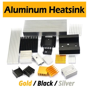 Aluminum Heatsink For IC Chip Heat Sink Cooler Radiator Gold / Black / Silver - Picture 1 of 43