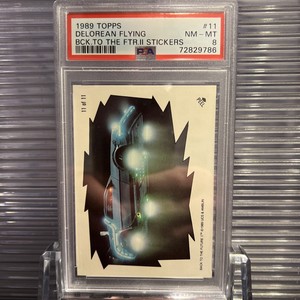 1989 Topps Back to the Future #11 Delorean Flying sticker PSA 8