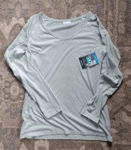 NWT Columbia Canal Tunnel EXS Long Raglan Sleeve Shirt Light Green Knit Neck XS - Picture 1 of 9