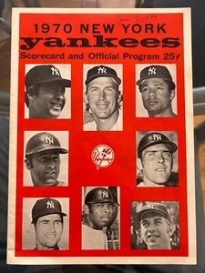 1970 NY Yankees Scorecard Program no Scorecard insert Bobby Mercer Exc Cond - Picture 1 of 2