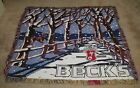 Beck's Beer Brewery Lap Throw Blanket 48" x 56" Winter Scene Snow Deer