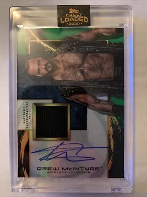 2020 Topps Fully Loaded WWE Drew McIntyre Green Auto Relic 08/50 Turnbuckle - Image 1 of 4