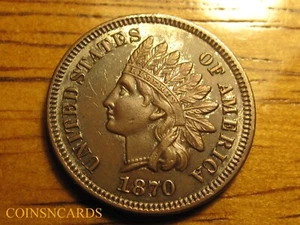 1870 Indian Head Cent Shallow N Mixed Planchet Error About Uncirculated Scarce! - Picture 1 of 3