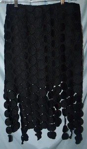 COMMENSE Laser Cut Multi Circle Double Layered Skirt Black - Women's - L - Picture 1 of 6