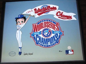Betty Boop Hand Painted Toronto Blue Jays World Series Champion Limited Edition - Picture 1 of 3