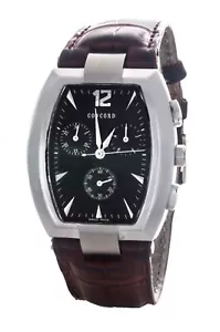 Concord La Scala Black Dial Brown Band Men's Chronograph Watch 1325599 - Picture 1 of 2