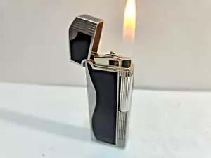 ACCENDINO VINTAGE WORKING COLIBRI FIAMMA MORBIDA ROLLAGAS Argento Nero Nome 6929/36 - Foto 1 di 10