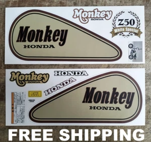 HONDA MONKEY Z50 Z 50 1988 WHITE SPECIAL GAS TANK STICKER DECAL SET - FREE SHIP. - Picture 1 of 13