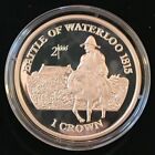 1999 2000 Battle Of Waterloo Silver Crown Horse Coin Isle Man Queen Elizabeth 67