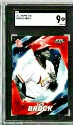2017 Topps Fire Lou Brock SGC 9 - Image 1 of 2