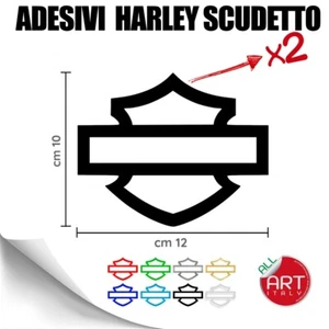 COPPIA ADESIVI HARLEY DAVIDSON SCUDETTO NEW STEMMA MOTO CHOPPER PRESPAZIATO - Foto 1 di 1