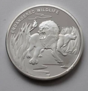 Lion 2007 Congo CuNi Silver plt - Picture 1 of 3