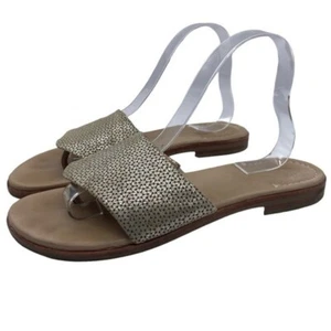 Johnston & Murphy Shoes Raney Sandals Champagne Leather Slip On Casual Size 9 - Picture 1 of 11