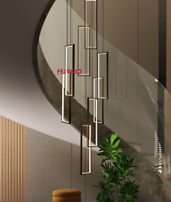 Modern Black Frame Chandelier Ceiling Lamp Luxury villa Staircase Pendant Light