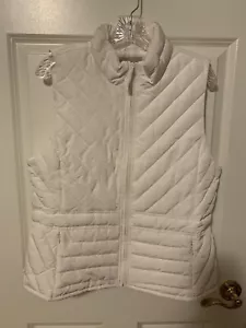 ANN TAYLOR LOFT Snow white Puffer Vest-Size M - Picture 1 of 4