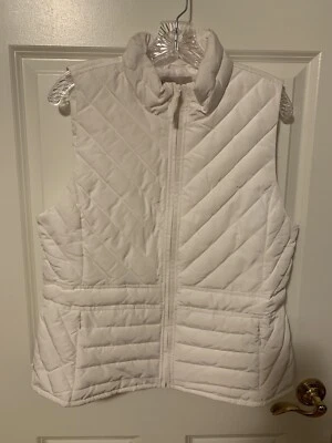 ANN TAYLOR LOFT 雪白 Puffer 背心 M 码 — 第 1/4 张图片