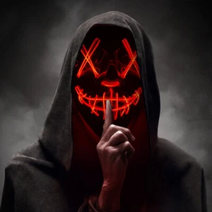 Halloween Mask LED Light Up Dark and Evil Festival Cosplay Party Masquerade Mask - Picture 1 of 18
