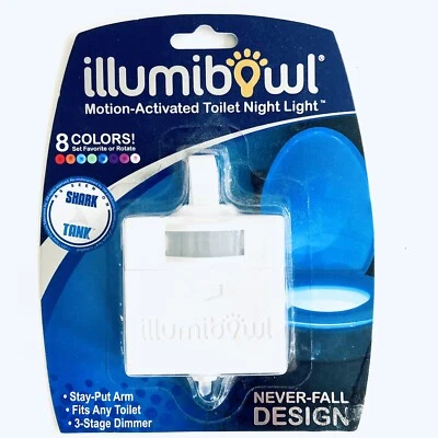 Sensor de movimiento de luz nocturna LED para baño cualquier asiento de inodoro tanque de tiburones atenuador de 8 colores Foto 1 de 3