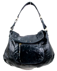 LARGE HAYDEN-HARNETT BLACK GENUINE LEATHER TOTE HOBO SHOULDER BAG HANDBAG PURSE - Picture 1 of 16
